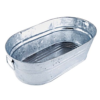 Galvanized Oval Tub, 3.7 Gallon