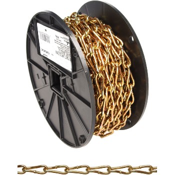 Apextool T0723167 Twist Link Coil Chain, Brass Glo Finish ~ #3 X 50 Ft