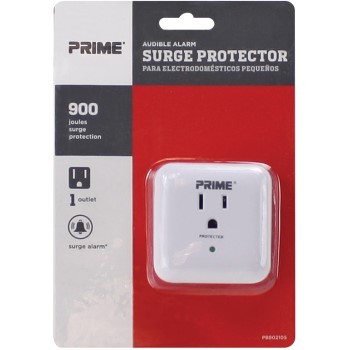 Prime Wire/cable Pb802105 1 Outlet Wall Tap Surge Protector W/alarm