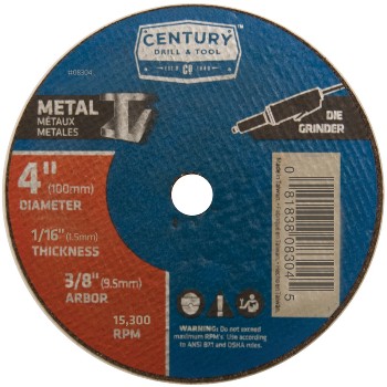 Century Drill & Tool 08304 4dx1/16 Mtl Cutoff Wheel