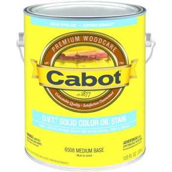 Cabot 01-6508 Ovt Solid Color Oil Stain, Medium Base ~ Gallon