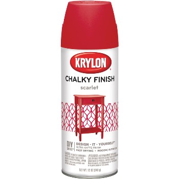 Krylon 4115 Chalky Finish Paint, Spray ~ Scarlet