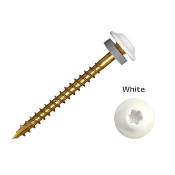 Grk Fasteners 40090 Zip Tip Metal Siding Screw, White ~ #9 X 1 1/2"