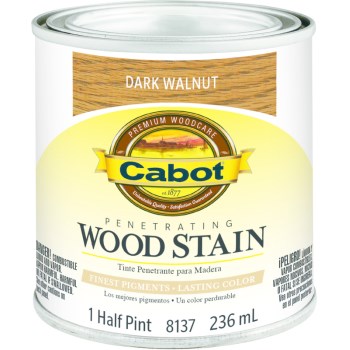 Cabot 1440008137003 Wood Stain - Dark Walnut - 1/2 Pint