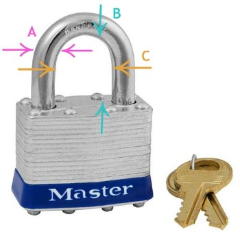Masterlock 5t Tumbler Padlock, Ka=2/steel Pin/laminated/pk Of 2