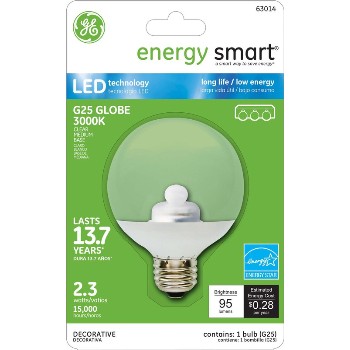 General Electric 63014 Led Energy Smart G25 Globe Light Bulb - 2.3 Watt/15 Watt ~ Bright White