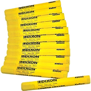 Dixon/prang 49600 Lumber Marking Crayons, Box Of 12 ~ Yellow