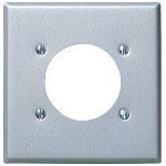 Power Outlet Plate, 2 Gang ~ Stainless Steel